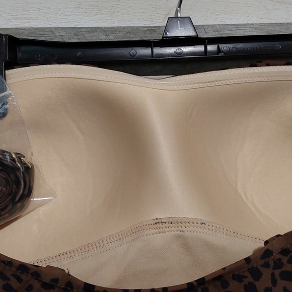 Brown Animal Print Bandeau Flounce High Coverage Swimsuit | Kona Sol | X Large - Picture 5 of 11